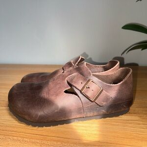 Birkenstock London Clogs Oiled Brown Leather